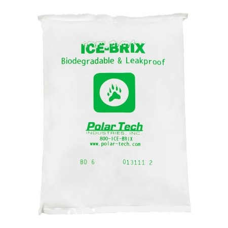 Box Packaging Ice-Brix Cold Packs, 6 Oz., 5-1/2"L x 4"W x 3/4"H, White/Green, 96/Pack IBB6